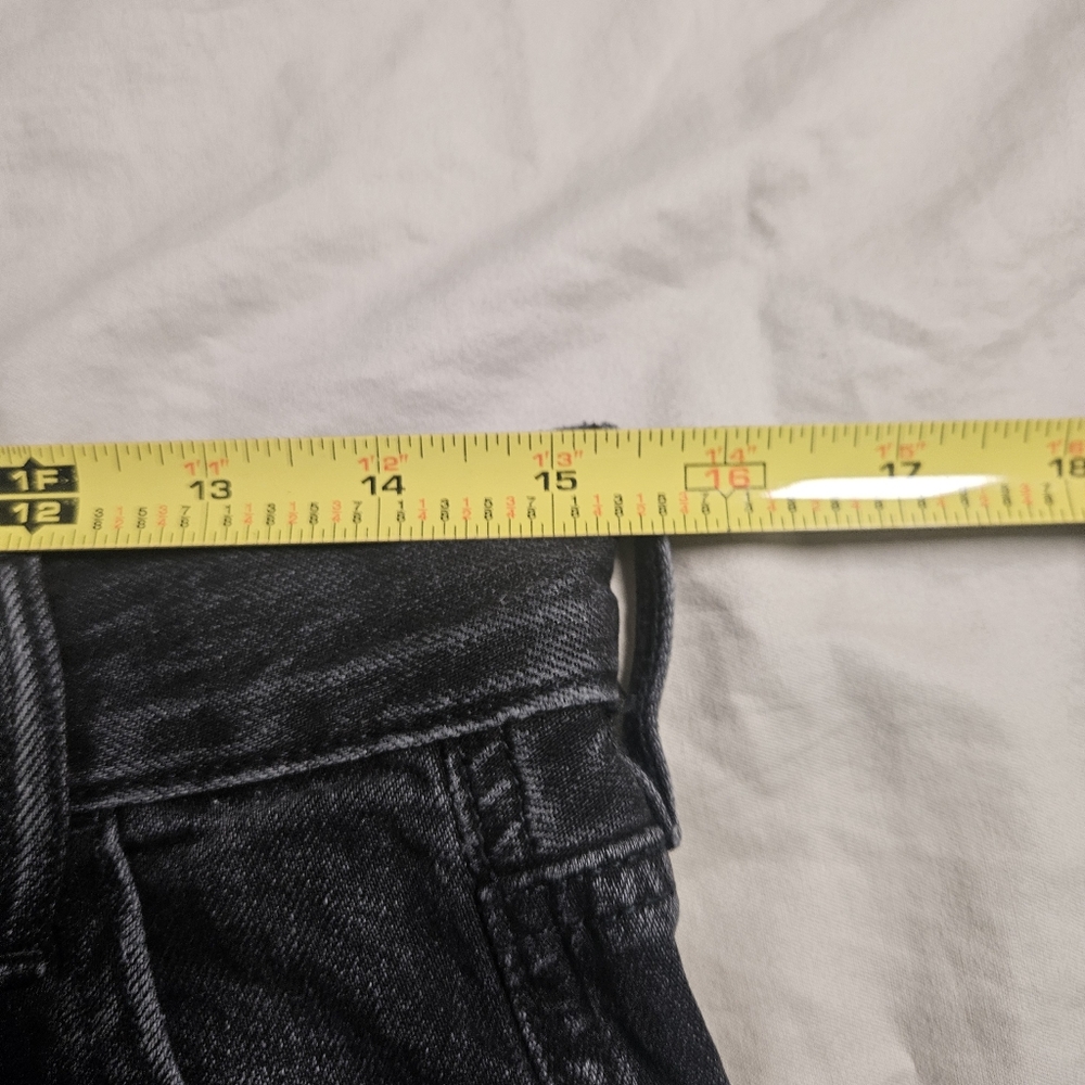 American Eagle Baggy Cargo Wide Leg Jeans Women's Size 6 Super‎ High Rise Black - Picture 8 of 13